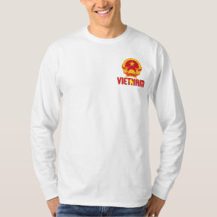 Camiseta Bandera de Vietnam y Patriótico del Escudo de Arma