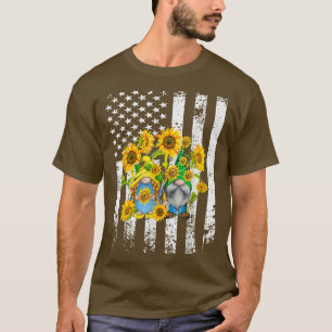 Camiseta Bandera De Vintage De Giro Patriótico Gnome 4 De J