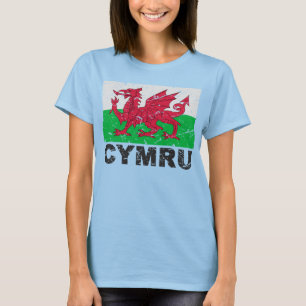 Camiseta Bandera de Vintage de Wales CYMRU