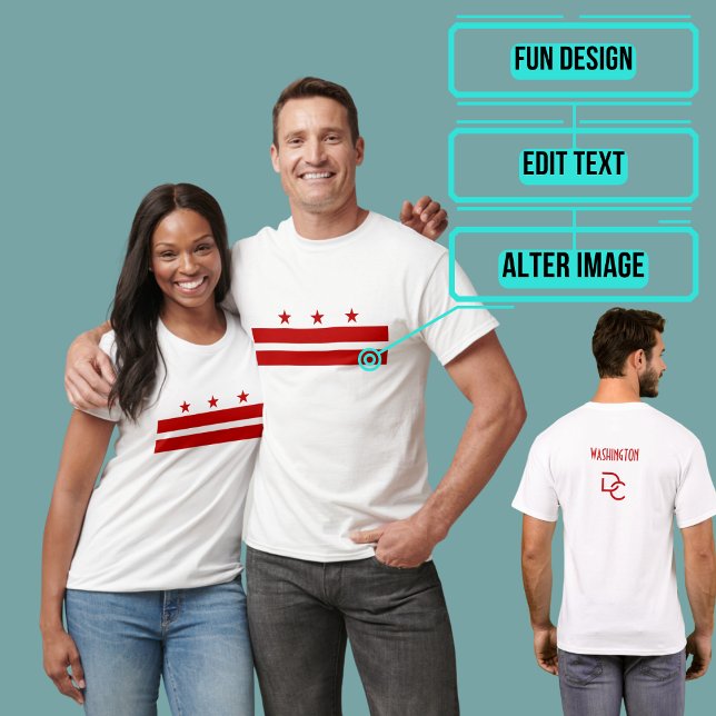 Camiseta Bandera de Washington DC (Show you Washington DC city pride with this great tee.)