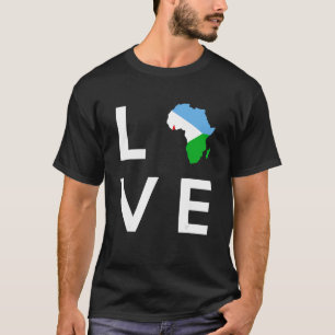 Camiseta Bandera de Yibuti Ama África Silueta del Continent