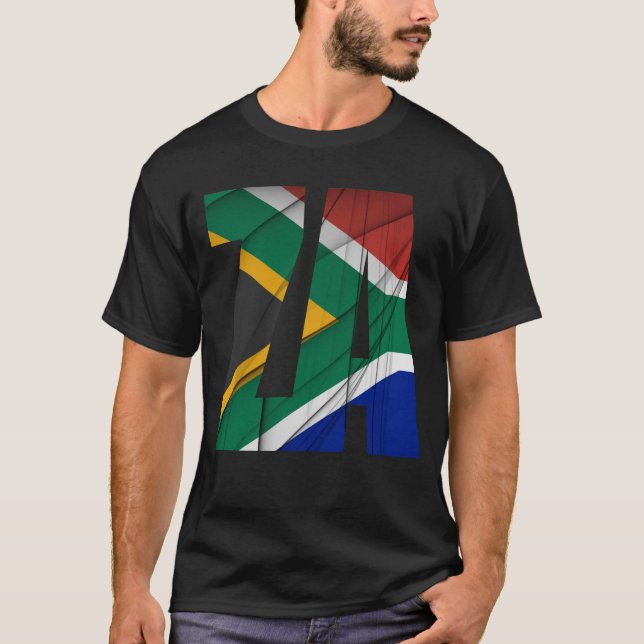Camiseta Bandera de ZA - Sudáfrica (Anverso)