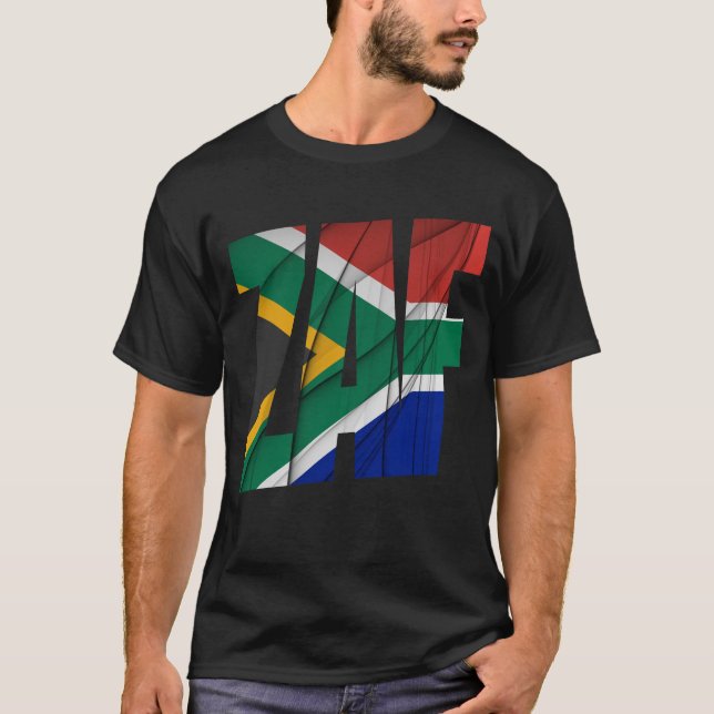 Camiseta Bandera de ZAF - Sudáfrica (Anverso)