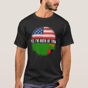 Camiseta Bandera de Zambia de media estadounidense en Zambi