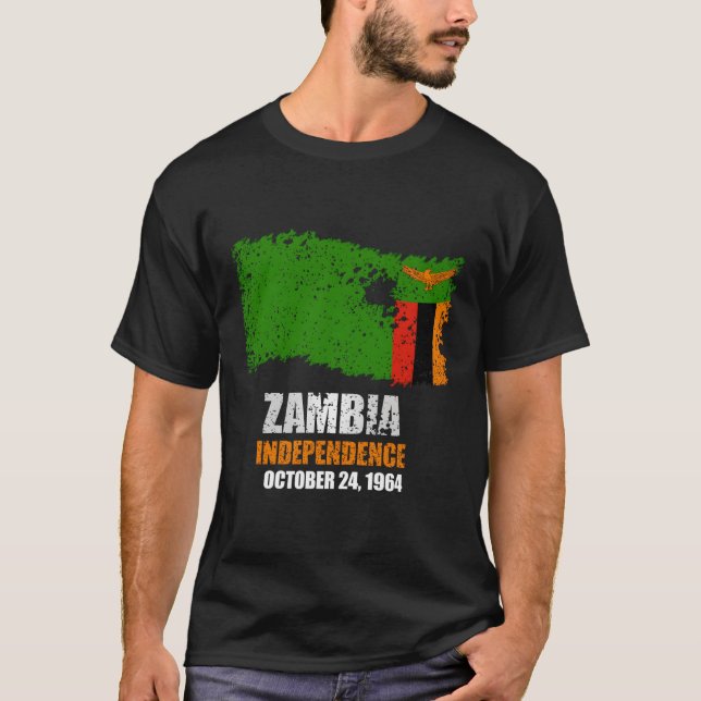 Camiseta Bandera de Zambia Independencia de Zambia (Anverso)