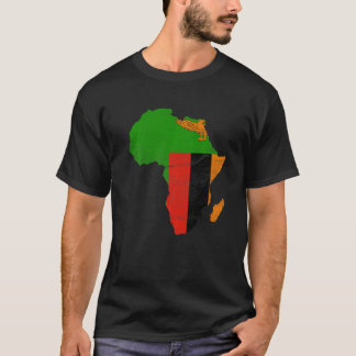 Camiseta Bandera de Zambia Silueta del Continente Africano