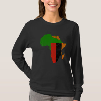 Camiseta Bandera de Zambia Silueta del Continente Africano