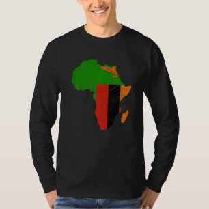 Camiseta Bandera de Zambia Silueta del Continente Africano
