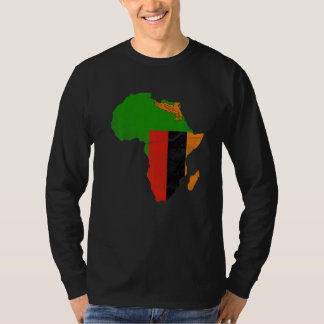 Camiseta Bandera de Zambia Silueta del Continente Africano