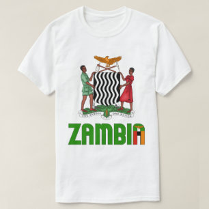 Camiseta Bandera de Zambia y Patriótico Del Escudo De Armas