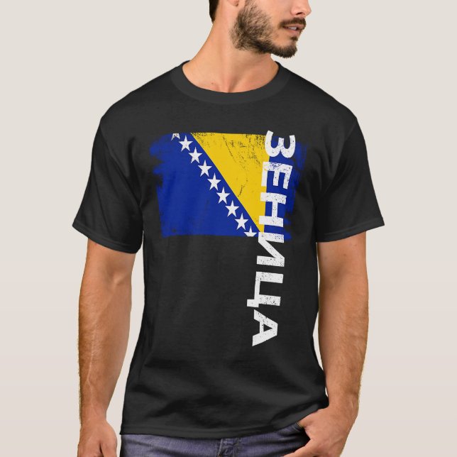 Camiseta Bandera de Zenica Bosnia para hombres mujeres niño (Anverso)
