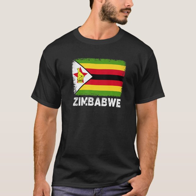 Camiseta Bandera de Zimbabue apoya a hombres de Zimbabue (Anverso)