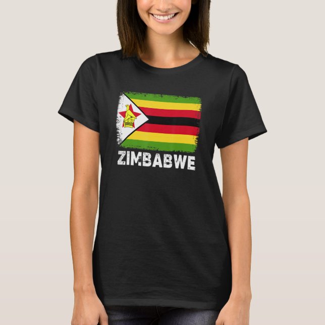 Camiseta Bandera de Zimbabue apoya a las mujeres zimbabuens (Anverso)