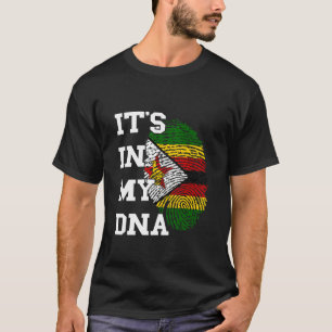 Camiseta Bandera de Zimbabue Está En Mi Huella Dactilar Zim