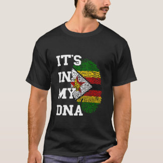 Camiseta Bandera de Zimbabue Está En Mi Huella Dactilar Zim