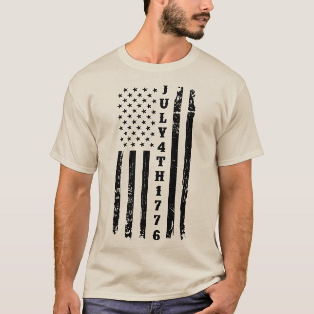 Camiseta Bandera del 4 de julio de 1776 con problemas (Anverso)