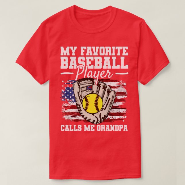 Camiseta Bandera del abuelo del béisbol (Diseño del anverso)