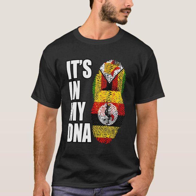 Camiseta Bandera Del Adn De La Mezcla De Patrimonio De Zimb (Anverso)