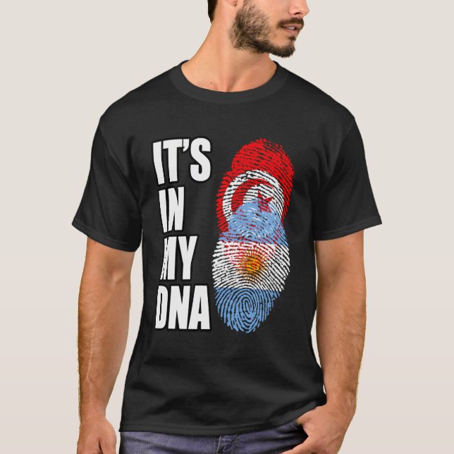 Camiseta Bandera Del Adn Del Patrimonio Combinado Tunecino  (Anverso)