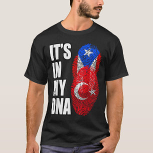 Camiseta Bandera Del Adn Del Patrimonio Mezcla Turco Y Puer