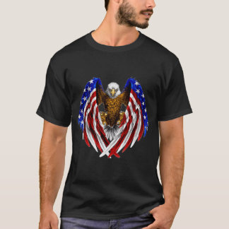 Camiseta Bandera del águila calva del tatuaje de los estado