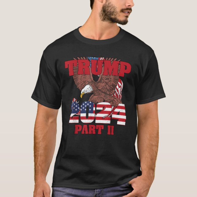Camiseta Bandera del águila estadounidense Trump Parte II T (Anverso)