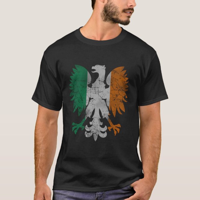 Camiseta Bandera del águila polaca irlandesa (Anverso)