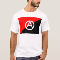 Bandera del anarquista con símbolo de A