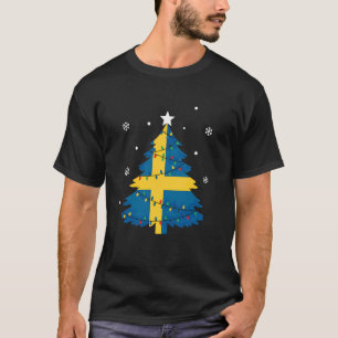 Camiseta Bandera del árbol de Navidad sueco Orgullo festivo
