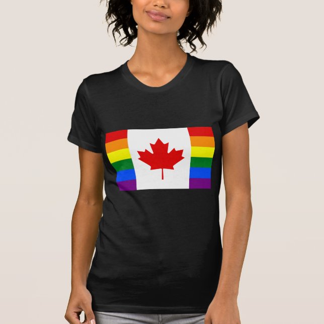Camiseta Bandera del arco iris de Canadá (Anverso)
