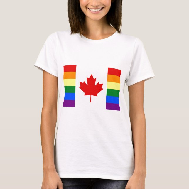 Camiseta Bandera del arco iris de Canadá (Anverso)