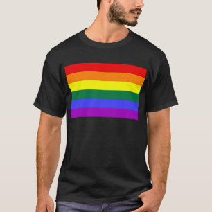 Camiseta Bandera del arco iris de la barra horizontal del