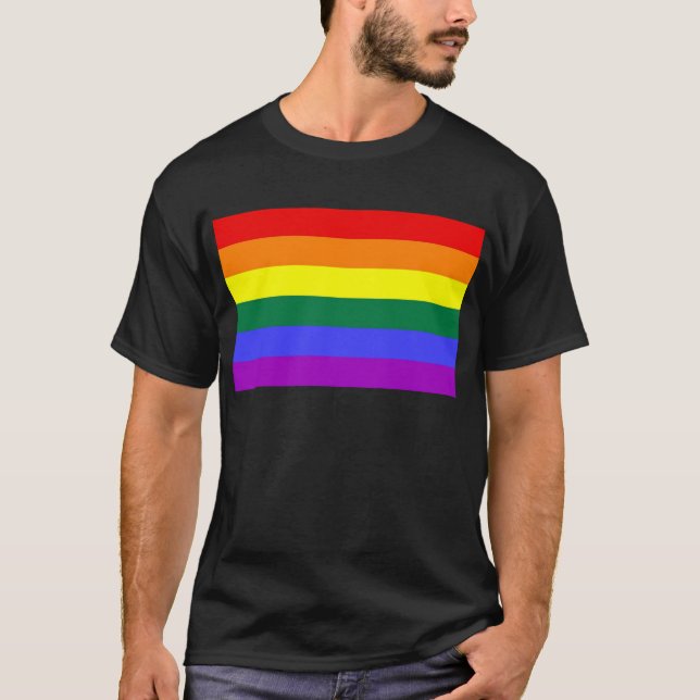 Camiseta Bandera del arco iris de la barra horizontal del (Anverso)