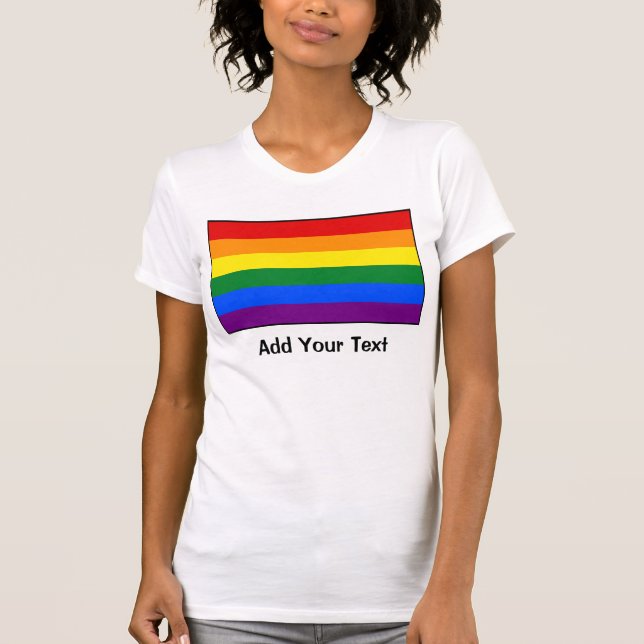 Camiseta Bandera del arco iris del orgullo gay de LGBT (Anverso)