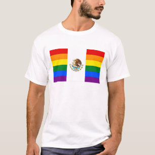 Camiseta Bandera del arco iris del orgullo gay de México