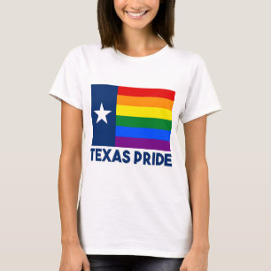 Camiseta Bandera del arco iris del orgullo gay de Tejas