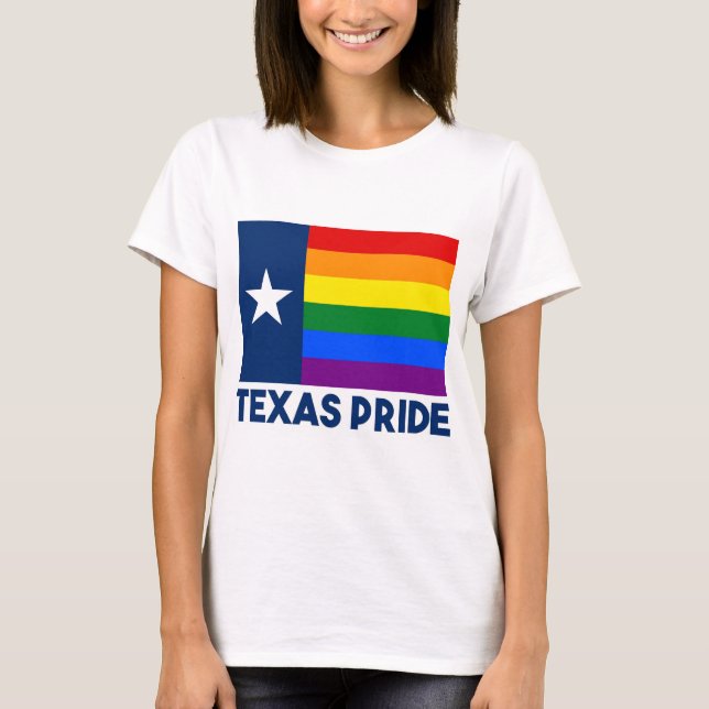 Camiseta Bandera del arco iris del orgullo gay de Tejas (Anverso)