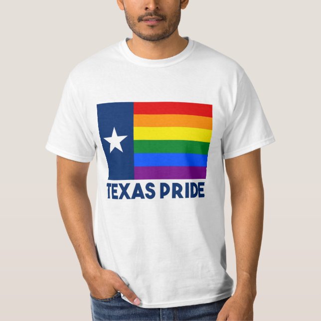 Camiseta Bandera del arco iris del orgullo gay de Tejas (Anverso)