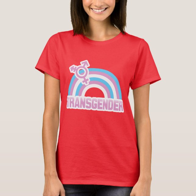 CAMISETA BANDERA DEL ARCO IRIS DEL TRANSEXUAL (Anverso)