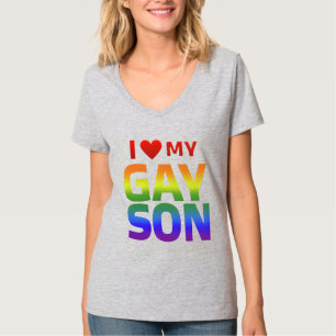 Camiseta Bandera del arcoíris del Orgullo Gay Amo a mi hijo