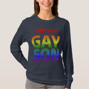Camiseta Bandera del arcoíris del Orgullo Gay Amo a mi hijo