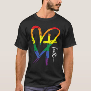 Camiseta Bandera del arcoiris del orgullo gay de la Cruz de