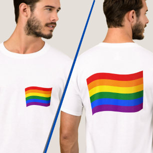 Camiseta Bandera del arcoiris del orgullo gay LGBTQ Impresi