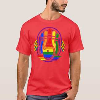 Camiseta Bandera del arcoiris en el balón LGBQ Guay Orgullo