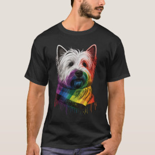 Camiseta Bandera del arcoiris gay occidental en la franja b