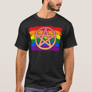 Camiseta Bandera del Arcoíris Pentáculo Goth Lgbtq Orgullo