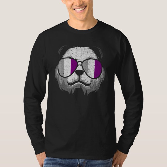 Camiseta Bandera del As Panda Gafas de sol Orgullo asexual  (Anverso)