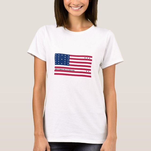 Camiseta Bandera del atolón patriótico de Bikini (Anverso)