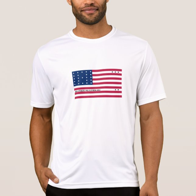 Camiseta Bandera del atolón patriótico de Bikini (Anverso)