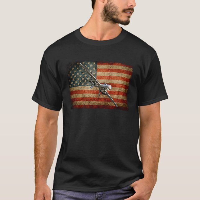 Camiseta Bandera del avión de transporte militar MQ 9 Reape (Anverso)
